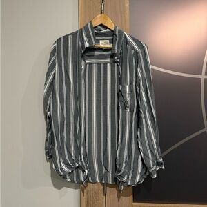 American Eagle oversized fit striped button up shirt